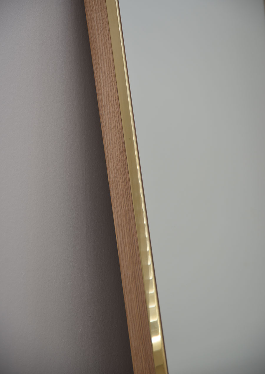 Salon Mirror 美容室用ミラー 真鍮とナラ材 Brass and Oak