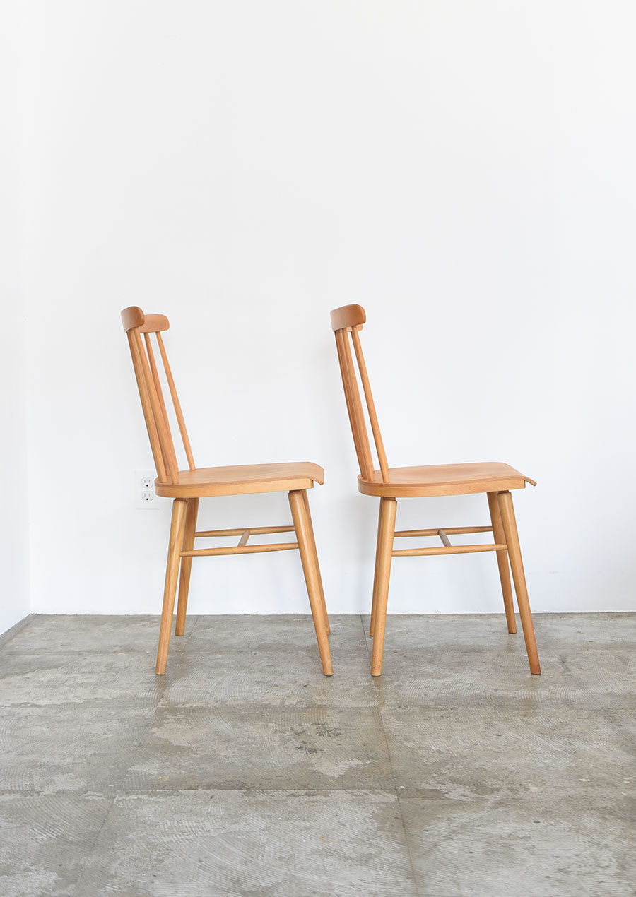 Swedish Spoke Chairs Set in Beech スウェーデン製 スポークバック ダイニングチェア