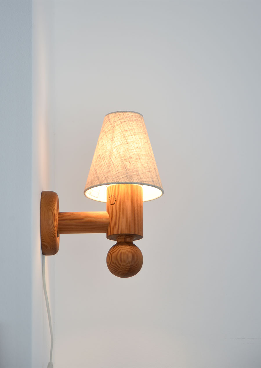Uno & Östen Kristiansson Wall Lamp Luxus Sweden パイン材 壁面ランプ