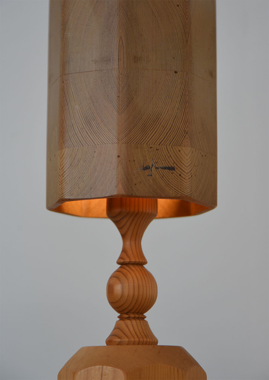 Leif Wikner Table Lamp in Pine 1970s Sweden