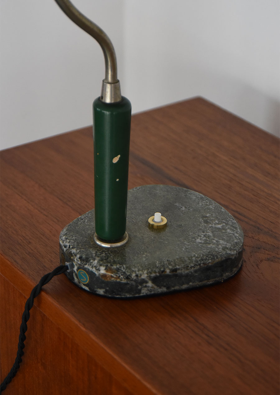 Swedish Desk Lamp with Marble Foot 1950s