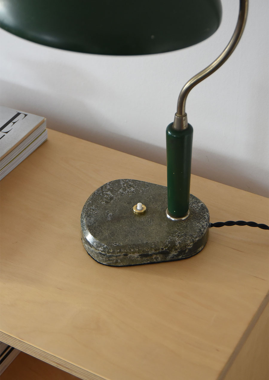 Swedish Desk Lamp with Marble Foot 1950s