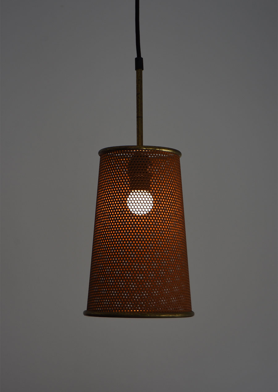 Perforated Metal Pendant Lamp 1950s Sweden