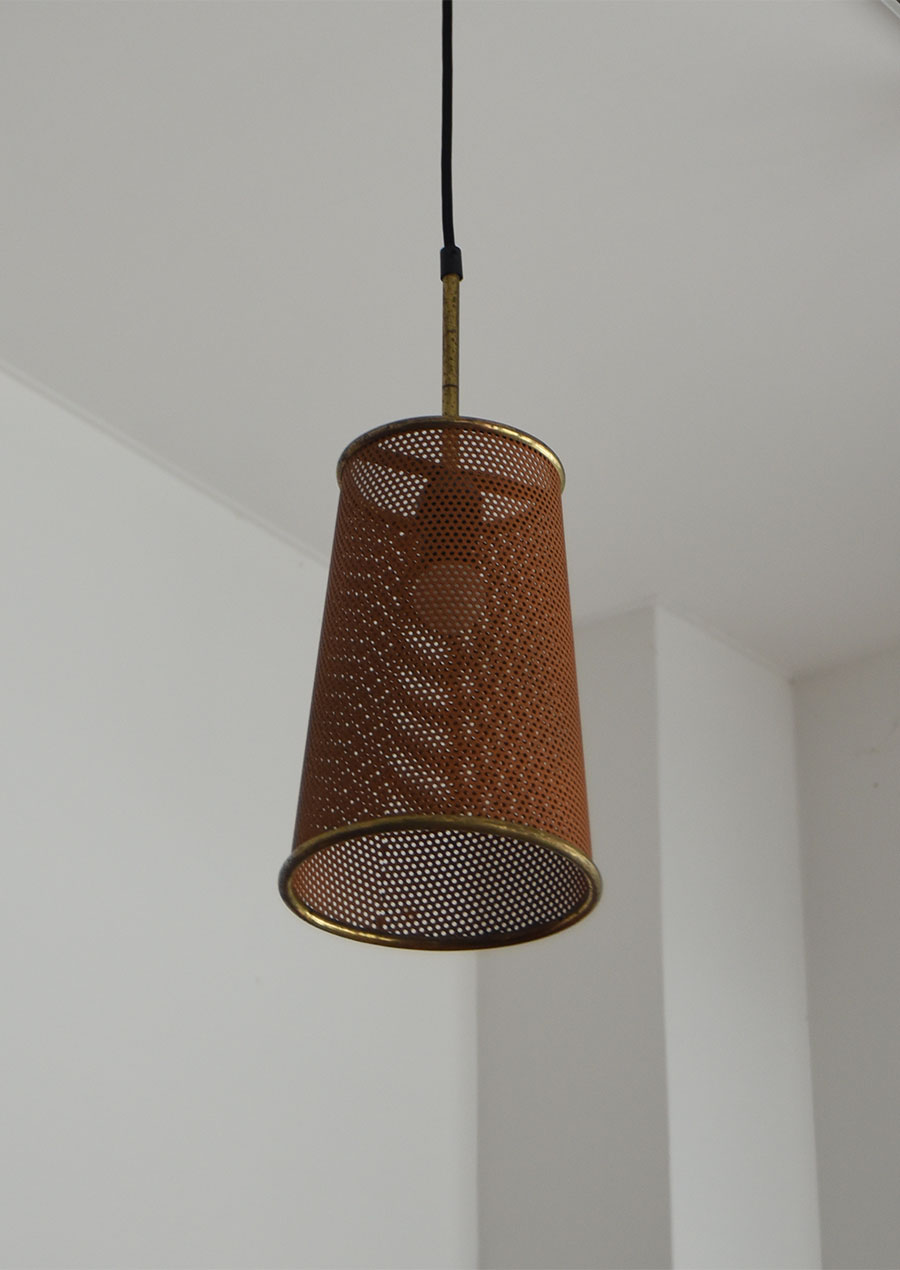 Perforated Metal Pendant Lamp 1950s Sweden
