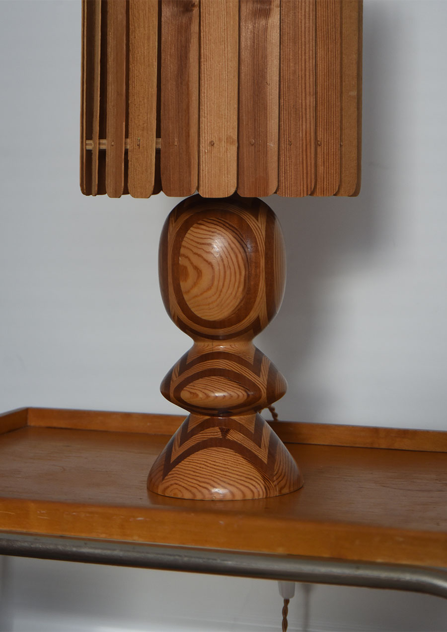 Swedish Table Lamp in Pine 1976 パイン材 テーブルランプ