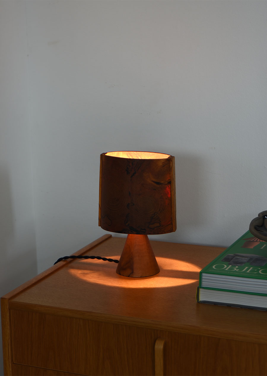 Swedish Wooden Mini Table Lamp 1970s