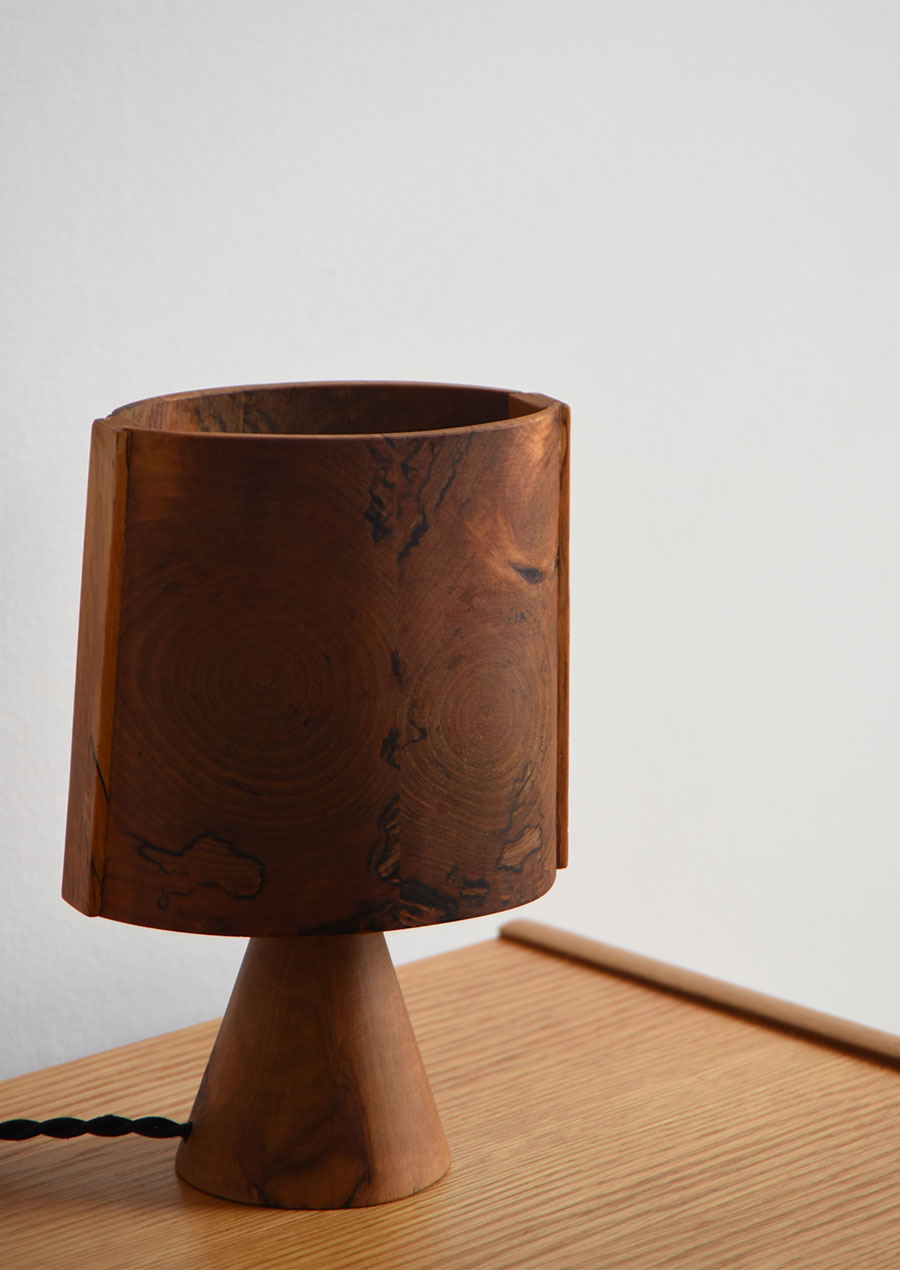 Swedish Wooden Mini Table Lamp 1970s