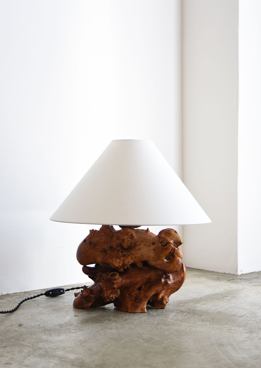 Swedish Burl Wood Table Lamp 1970s テーブルランプ 瘤