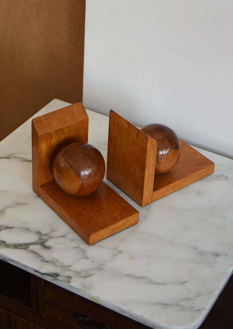 Pair of Wooden Bookends Art Deco スウェーデン製 ブックエンド アール・デコ