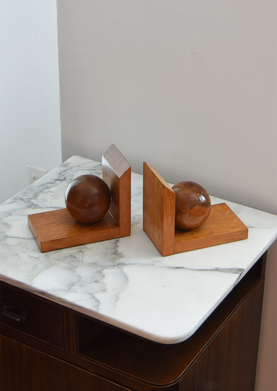 Pair of Wooden Bookends Art Deco スウェーデン製 ブックエンド アール・デコ