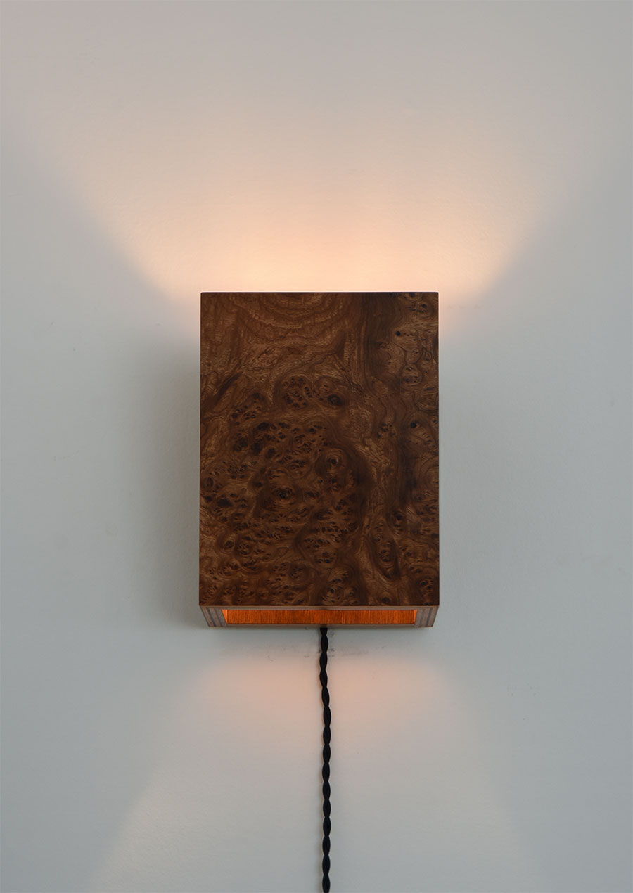ihållande Original Burl Wood Wall Lamp