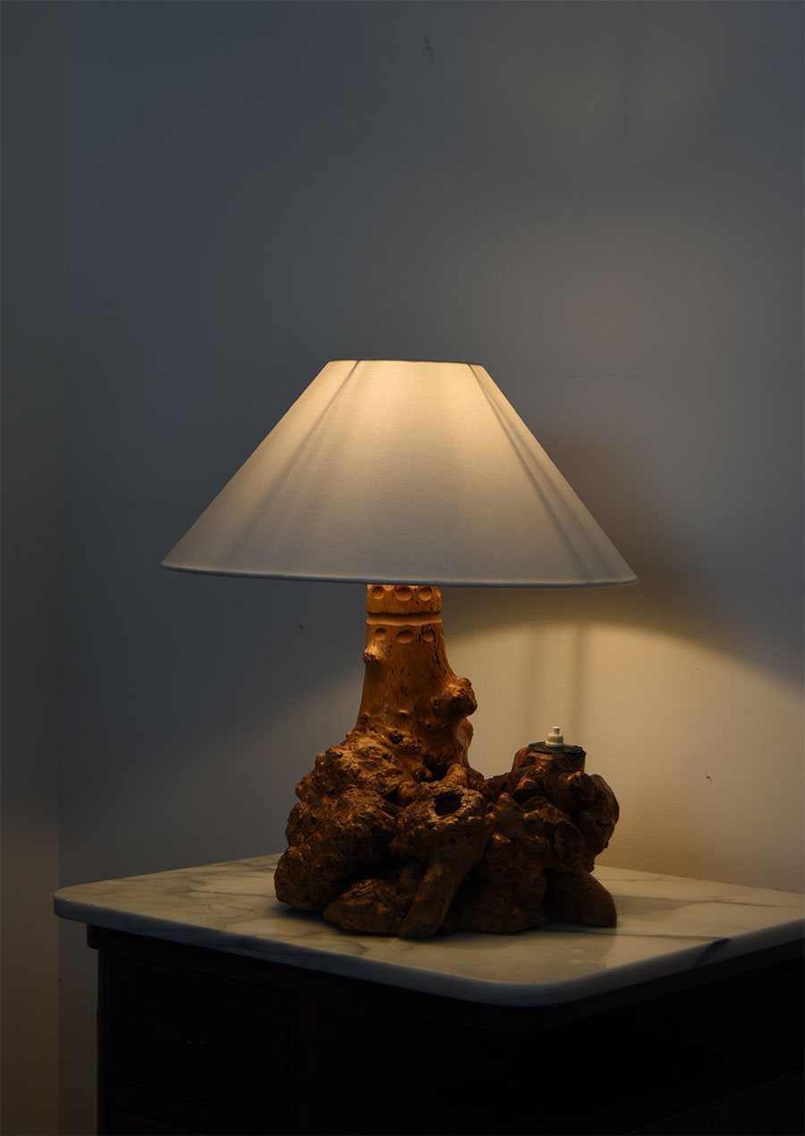 Burl Wood Table Lamp φ380 スウェーデン製 テーブルランプ 瘤材