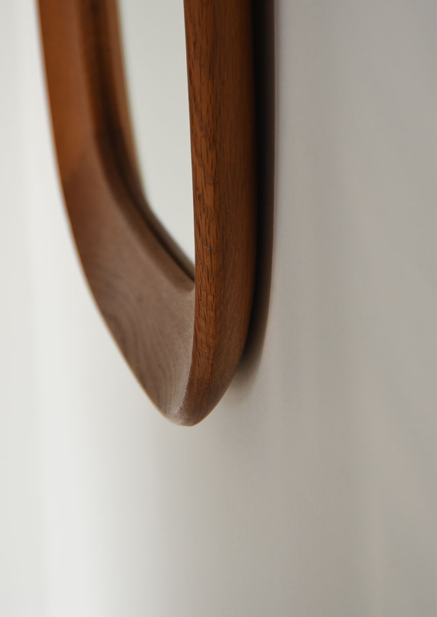 Oak Wall Mirror / Froseke AB Nybrofabriken 1960s