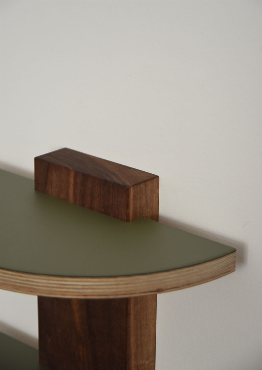 ihållande Linoleum Mini Wall Shelf Double / Black Walnut