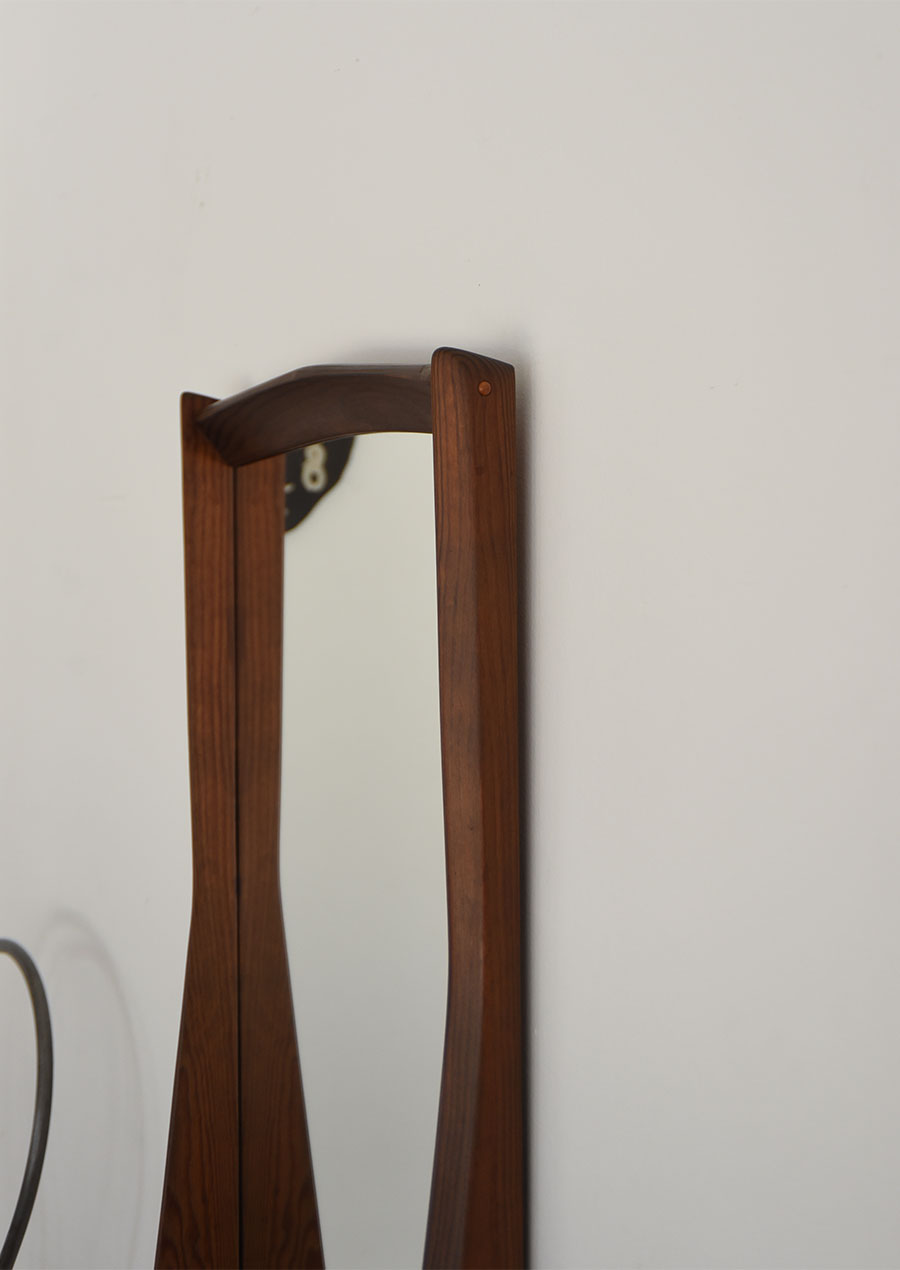 Wall Mirror in Dark Pine 1940s パイン材 ミラー