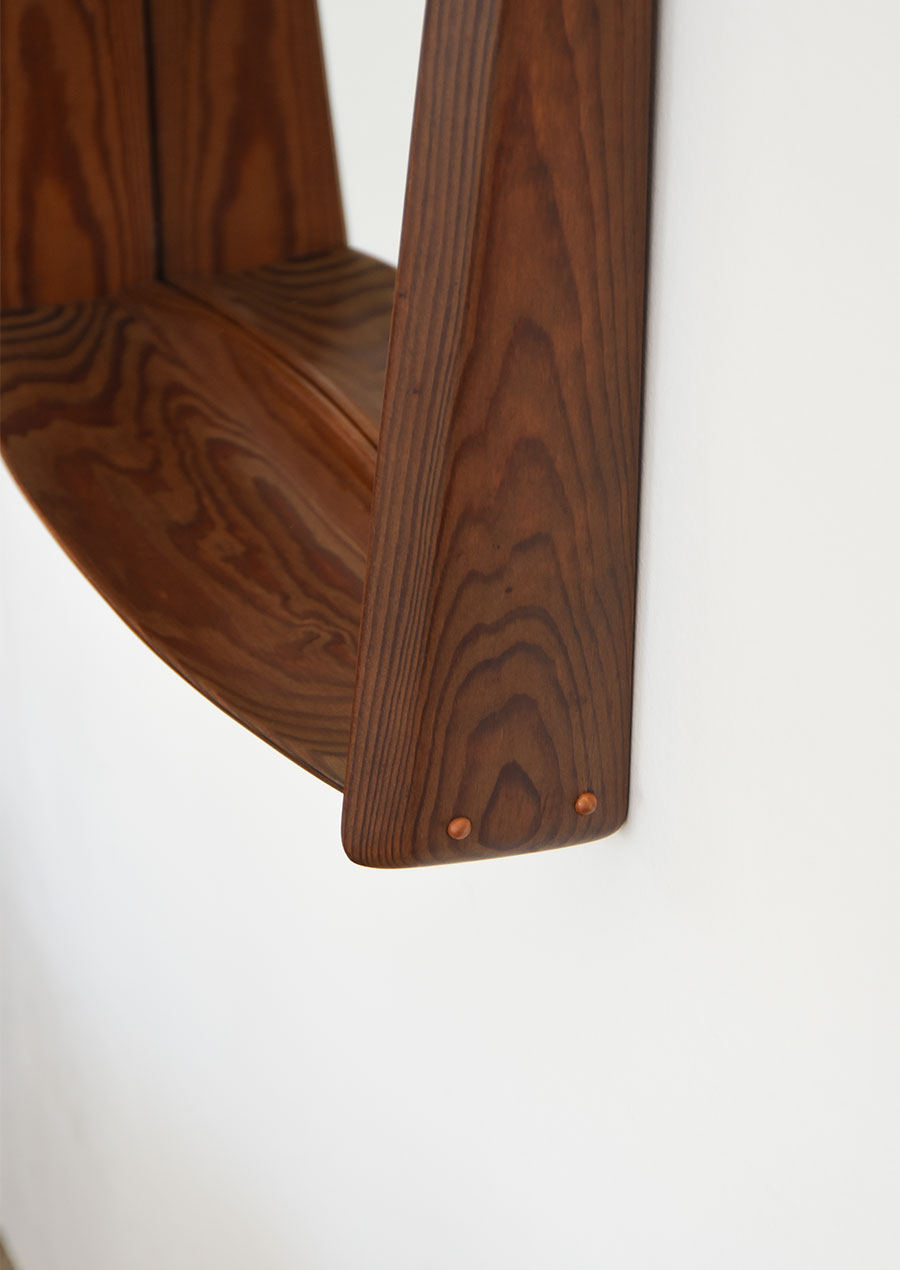 Wall Mirror in Dark Pine 1940s パイン材 ミラー