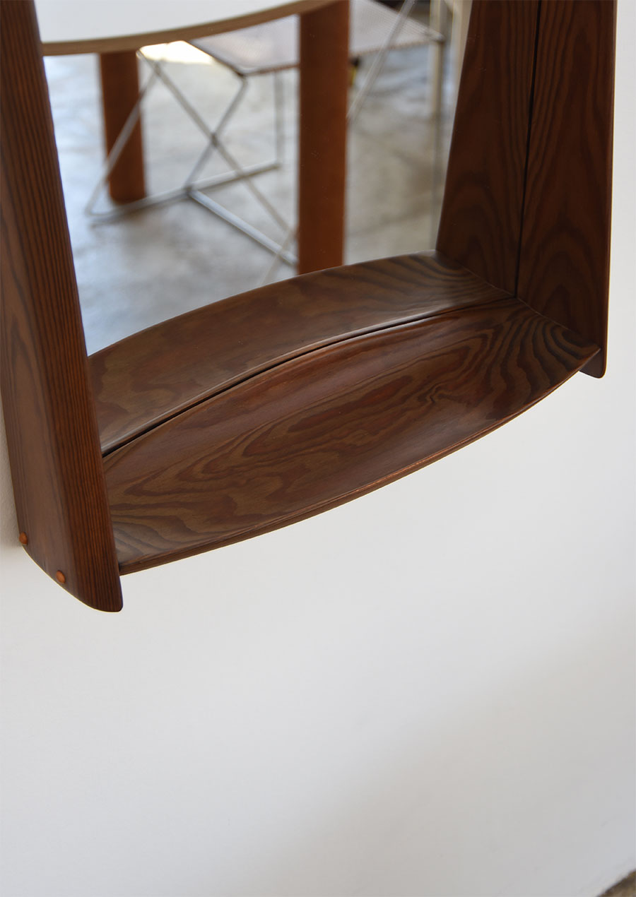 Wall Mirror in Dark Pine 1940s パイン材 ミラー