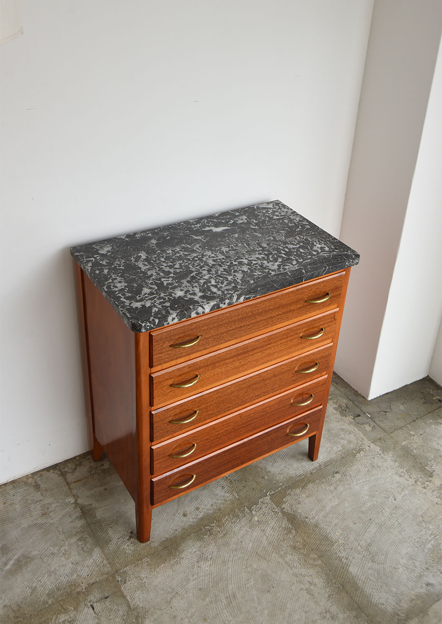 Marble Top Small Chest Sweden 1960s