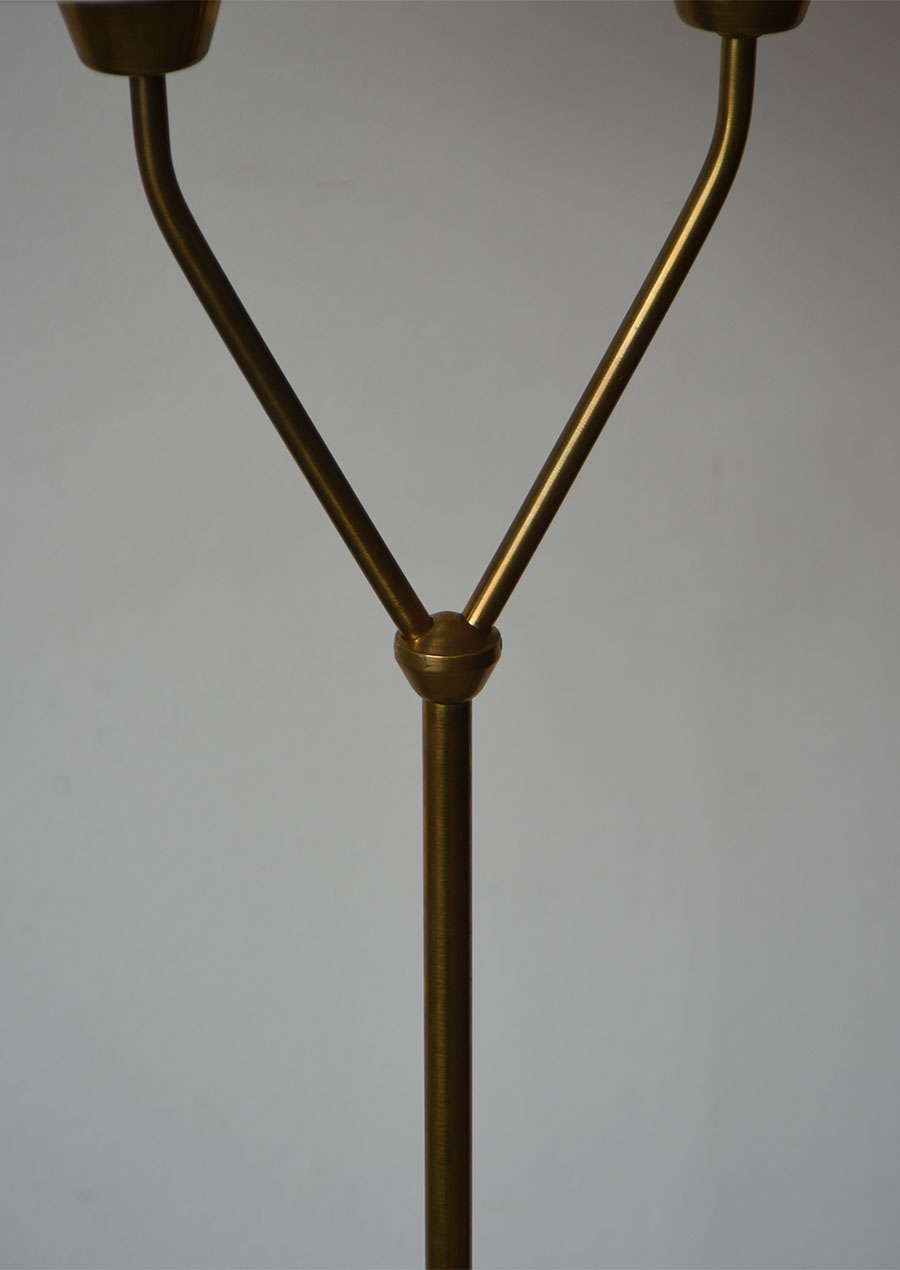 Floor Lamp in Brass and Teak 1960s