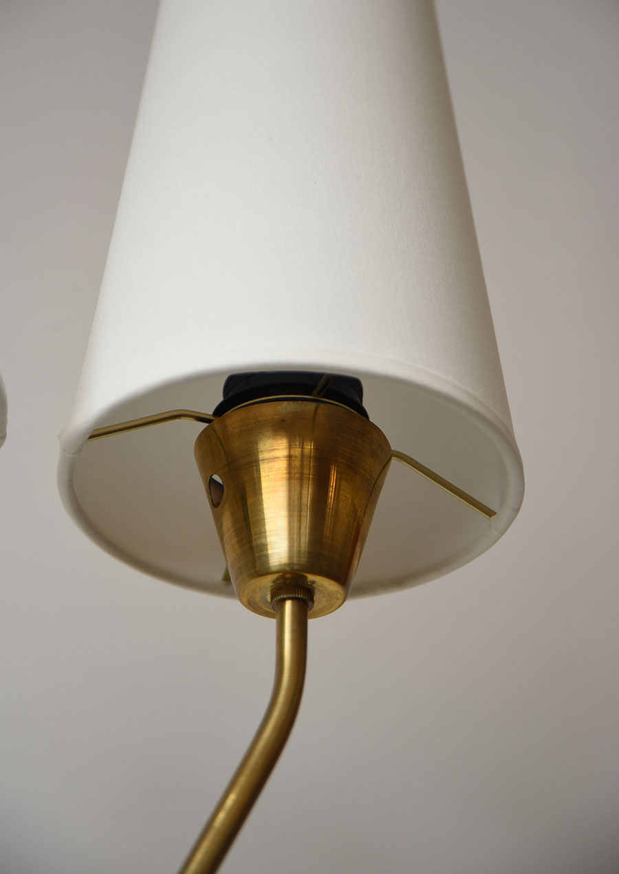 Floor Lamp in Brass and Teak 1960s