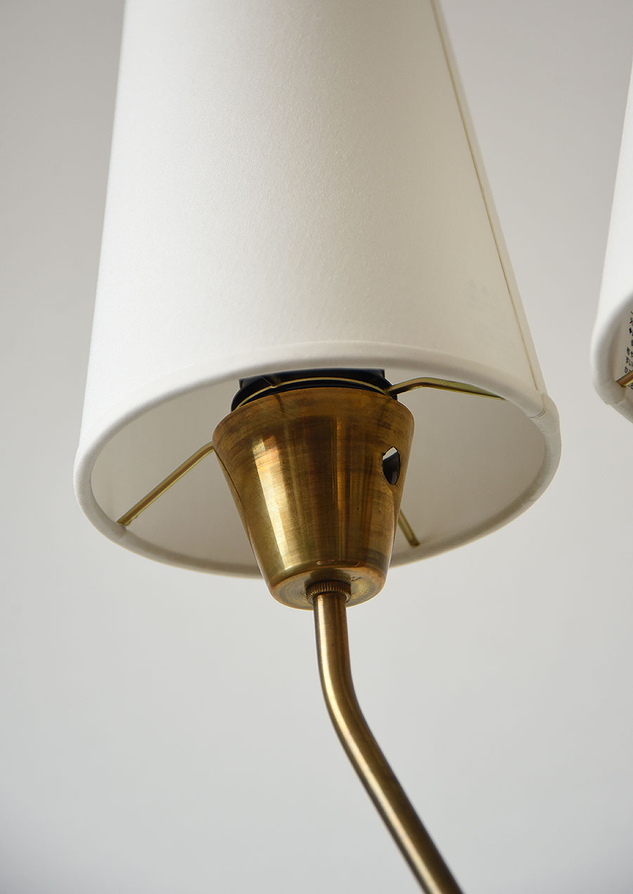 Floor Lamp in Brass and Teak 1960s