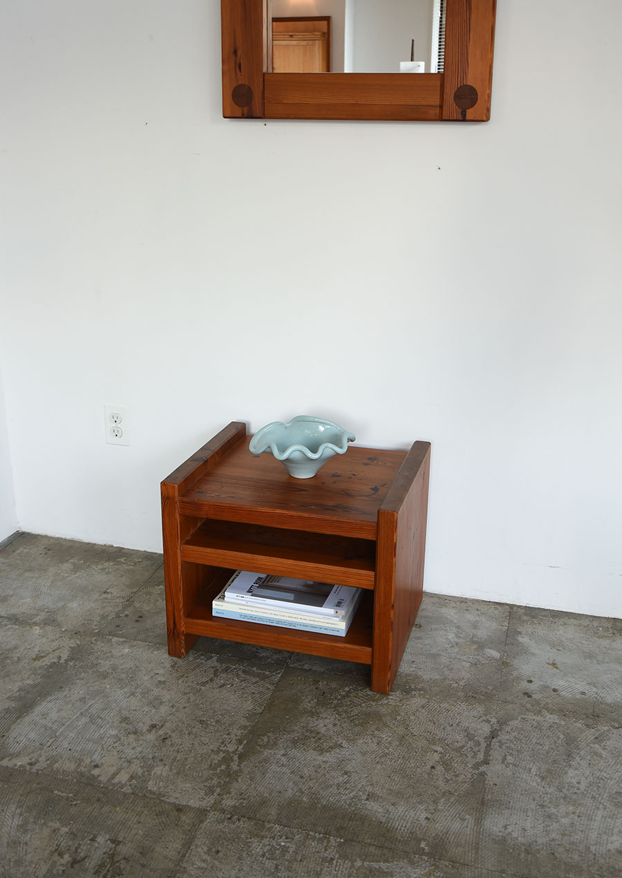 Solid Pine Side Table / Shelf 1970s