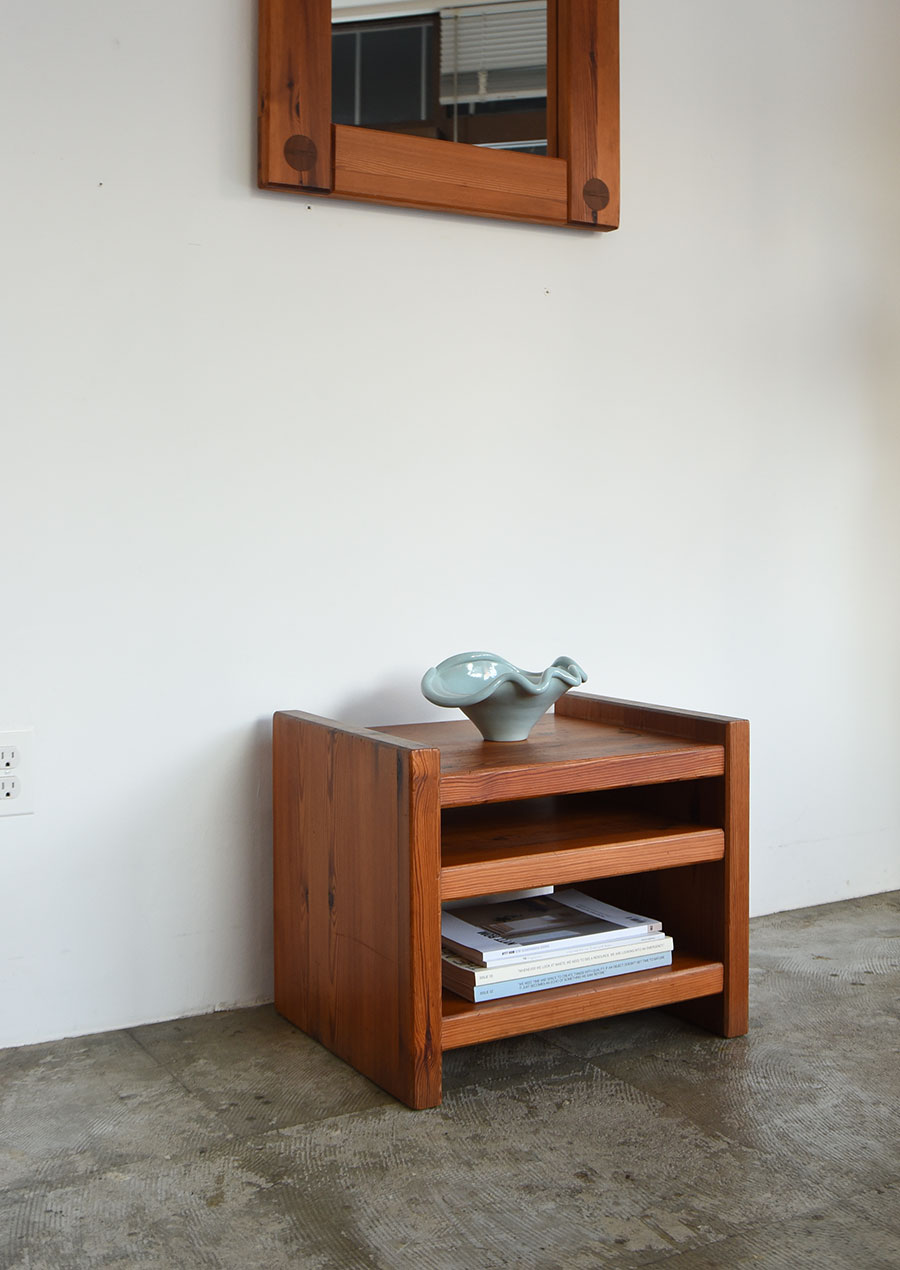 Solid Pine Side Table / Shelf 1970s