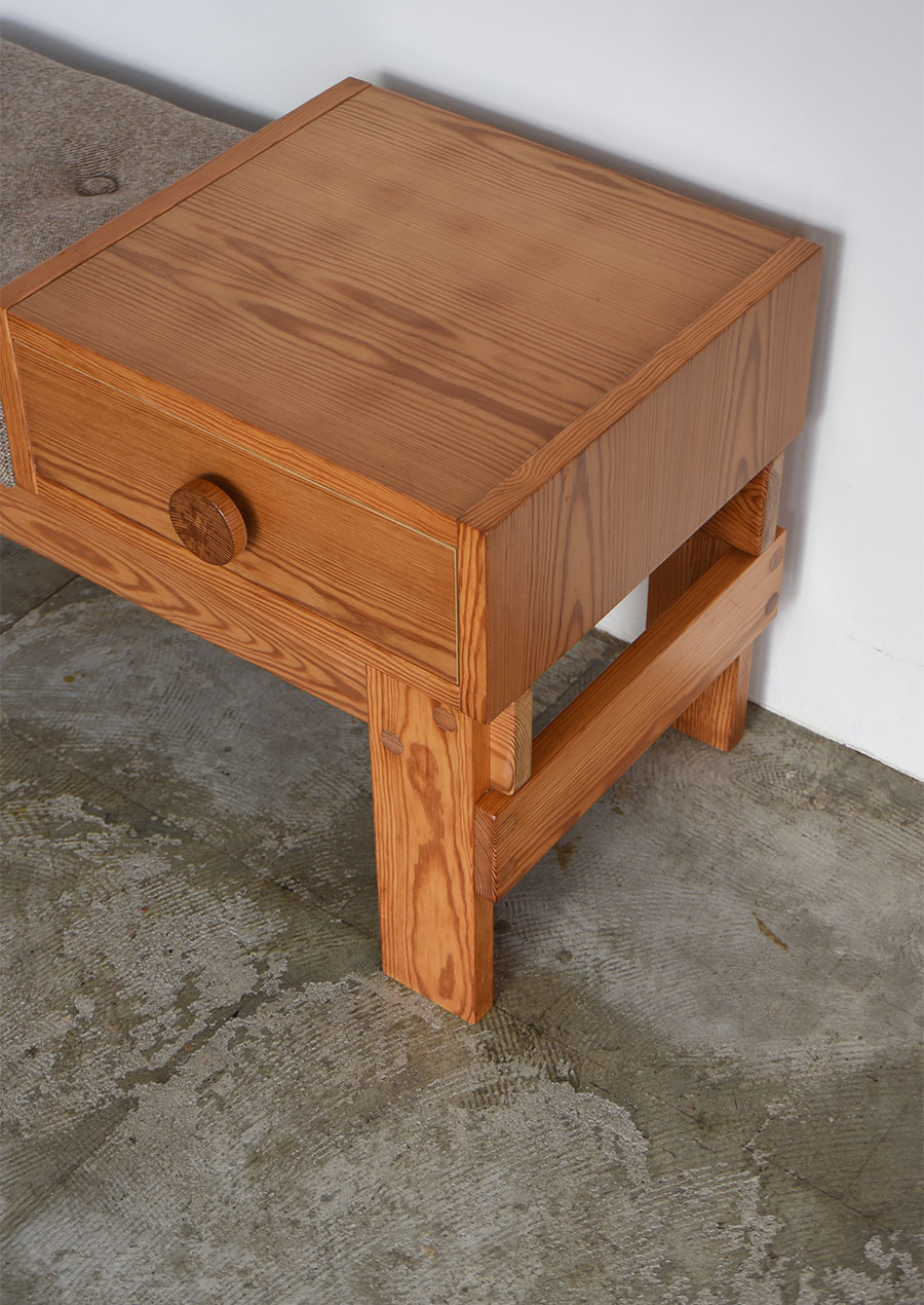 Drawer Bench in Pine 1980s / Froseke AB Nybrofabriken
