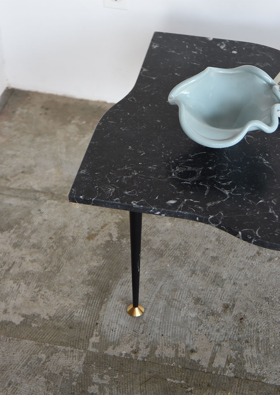 Black Marble Coffee Table 1980s