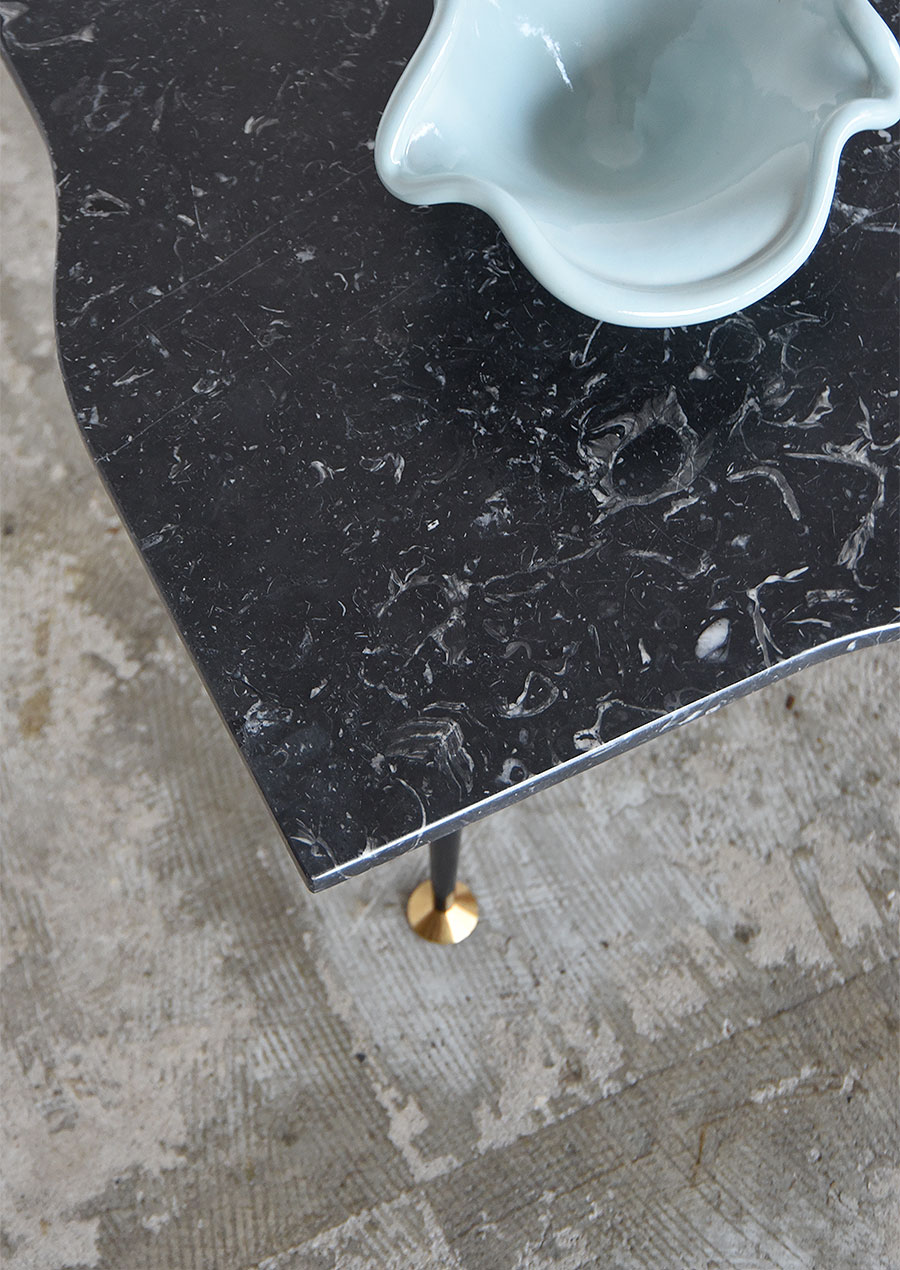 Black Marble Coffee Table 1980s