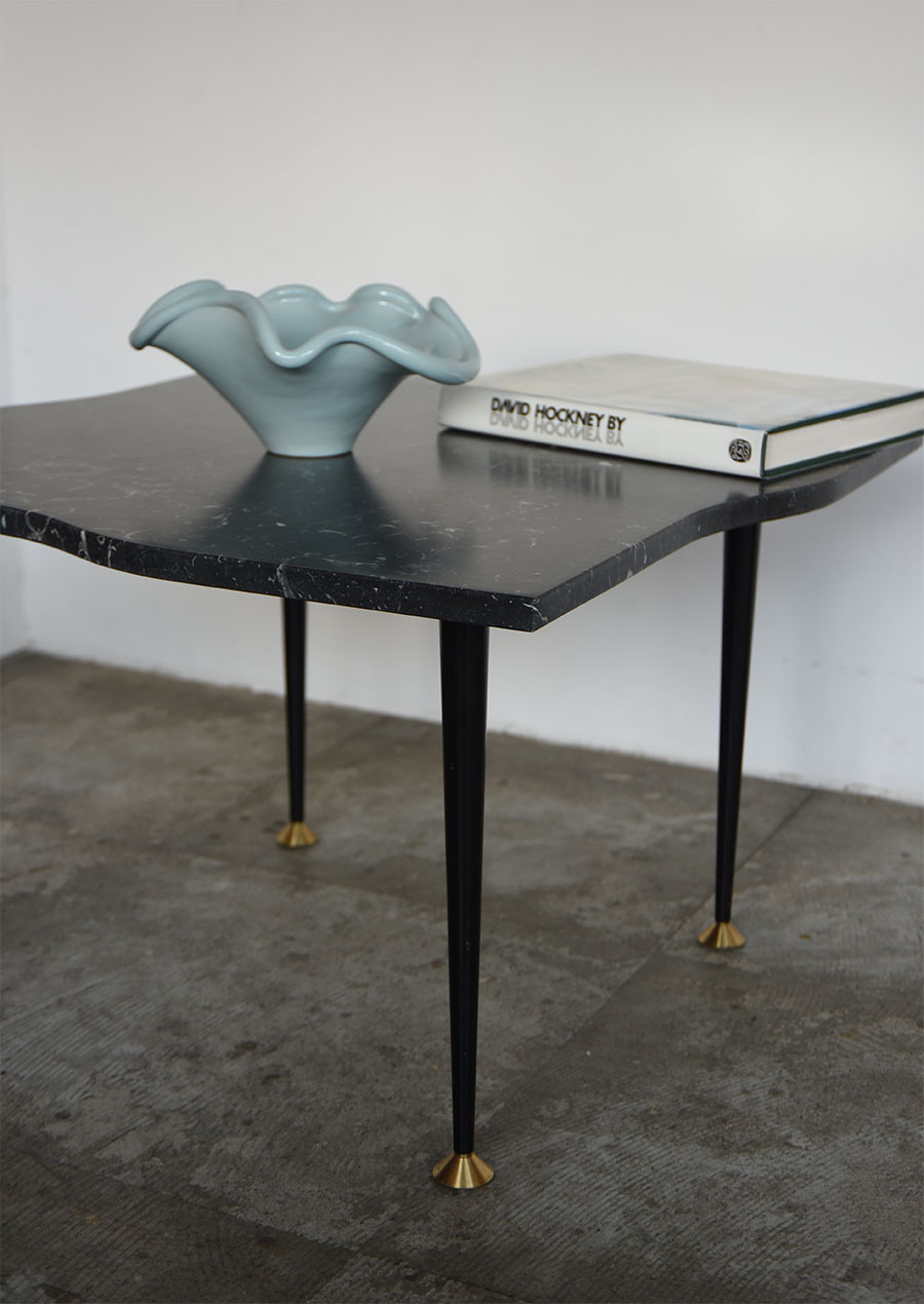 Black Marble Coffee Table 1980s