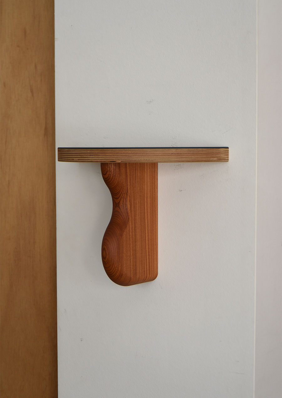 Linoleum Mini Wall Shelf in Keyaki / Wavy