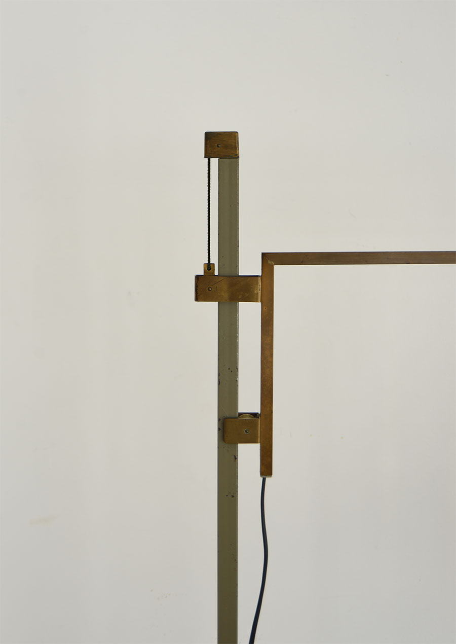 Floor Lamp in brass and Steel 1960s
