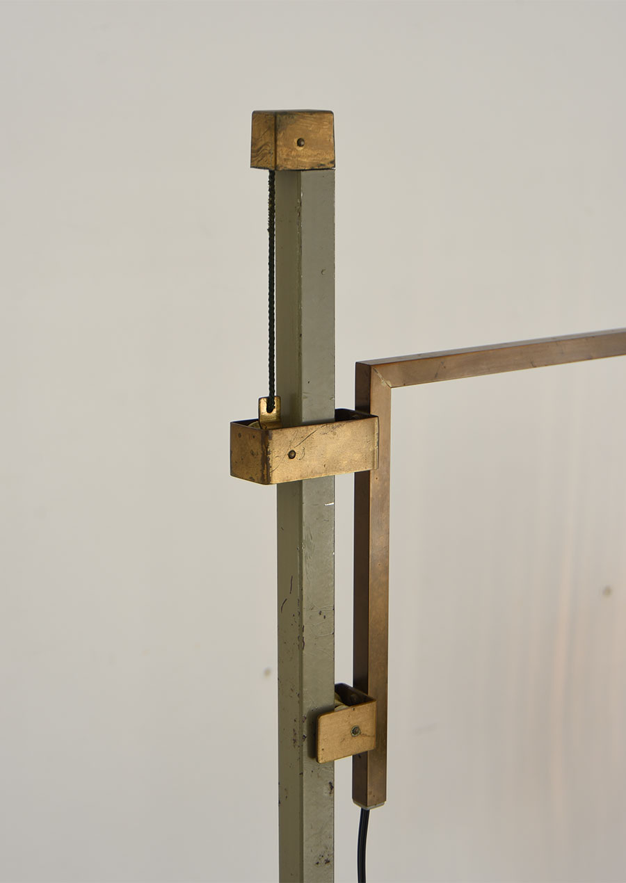Floor Lamp in brass and Steel 1960s
