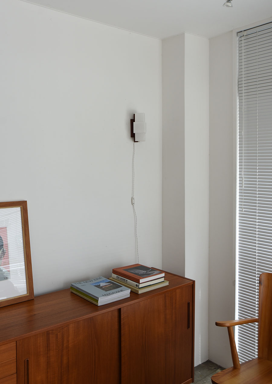 Wall Lamp in Teak and Acrylic 1960s