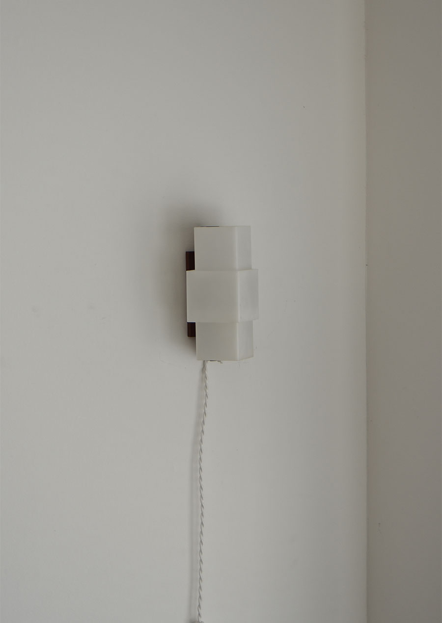 Wall Lamp in Teak and Acrylic 1960s