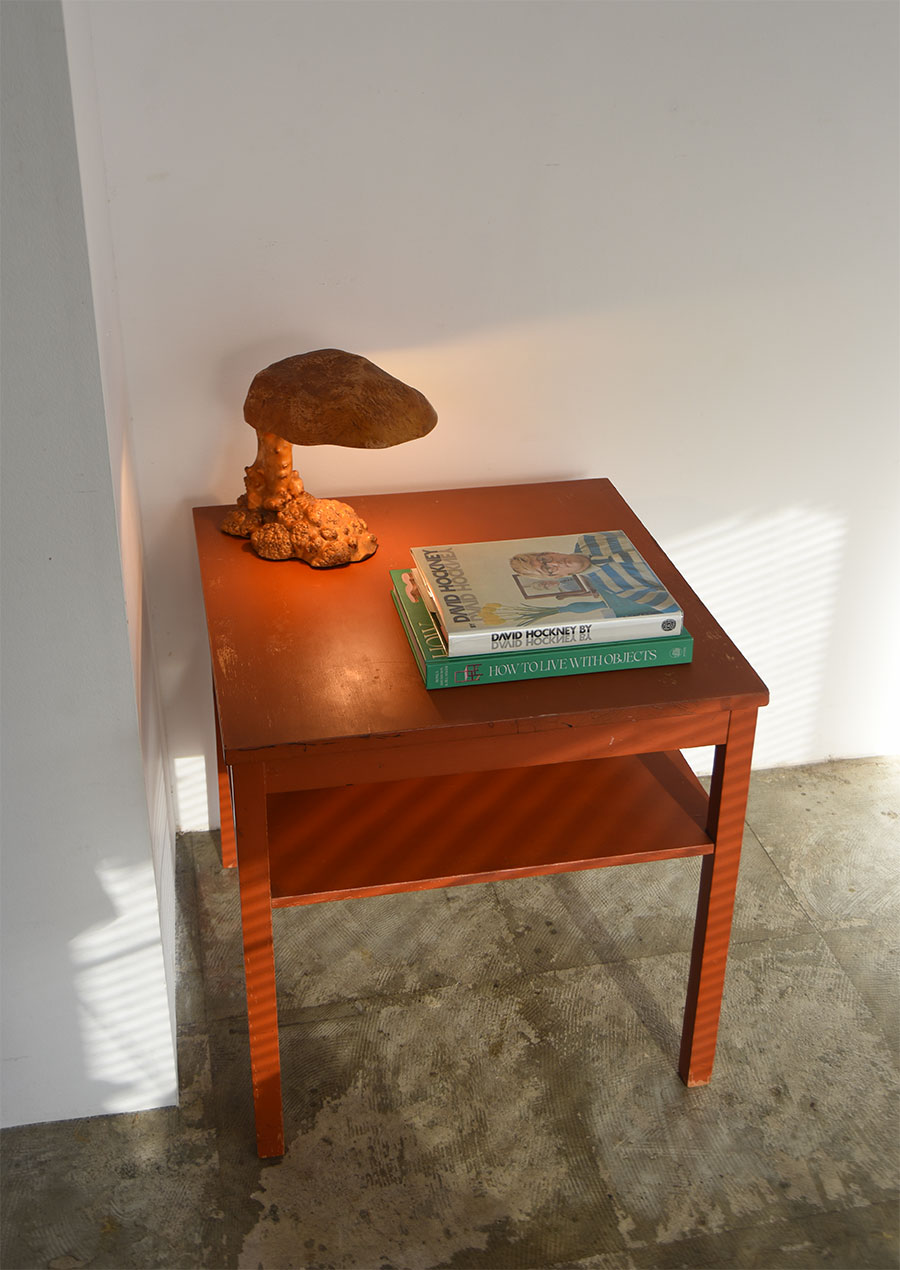 Side Table in Brick Red