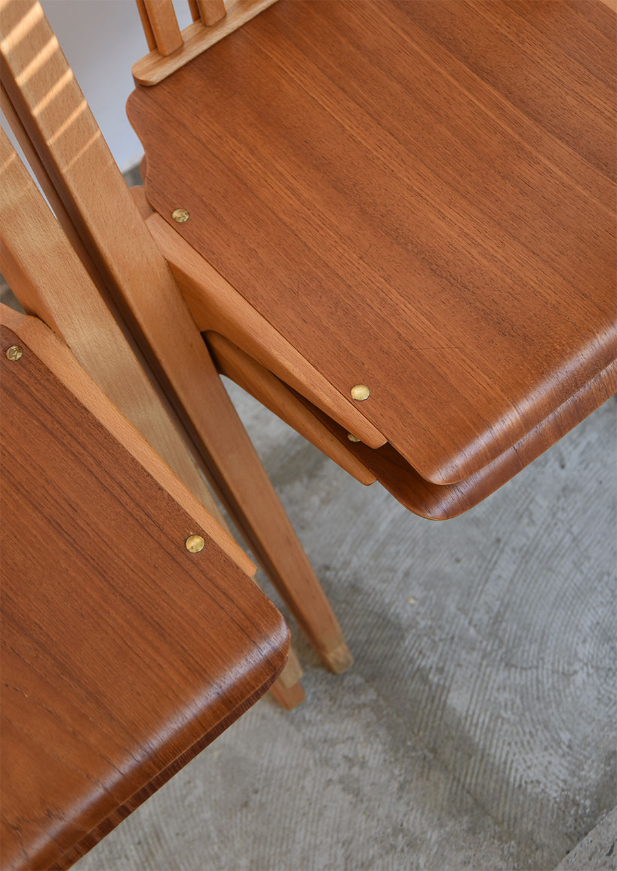 Svante Skogh Stacking Chair in Teak & Beech 1960s