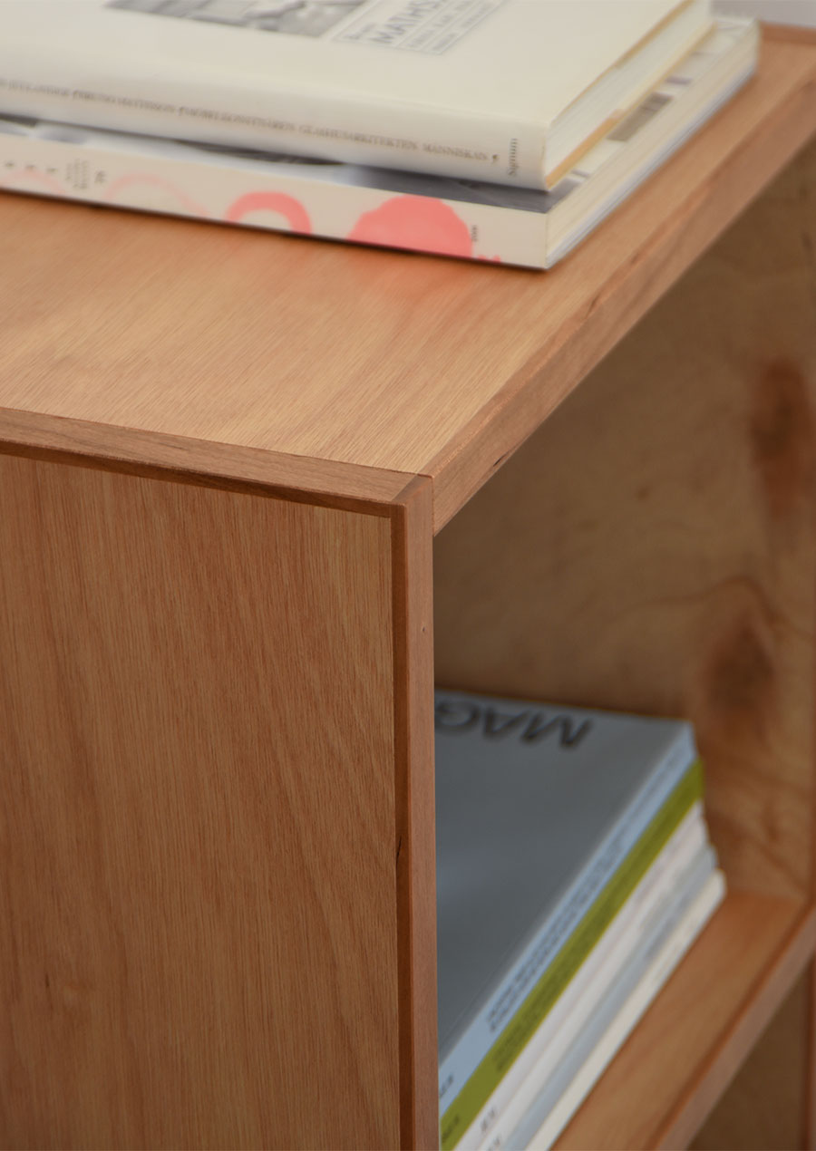 Mini Book Shelf in Lauan and Black Cherry