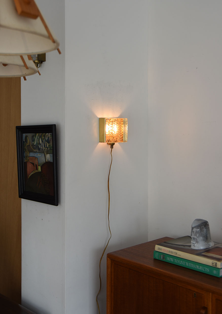 Square Glass Wall Lamp / Vitrika 1960s