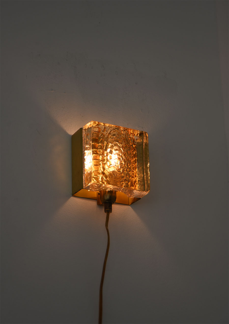 Square Glass Wall Lamp / Vitrika 1960s