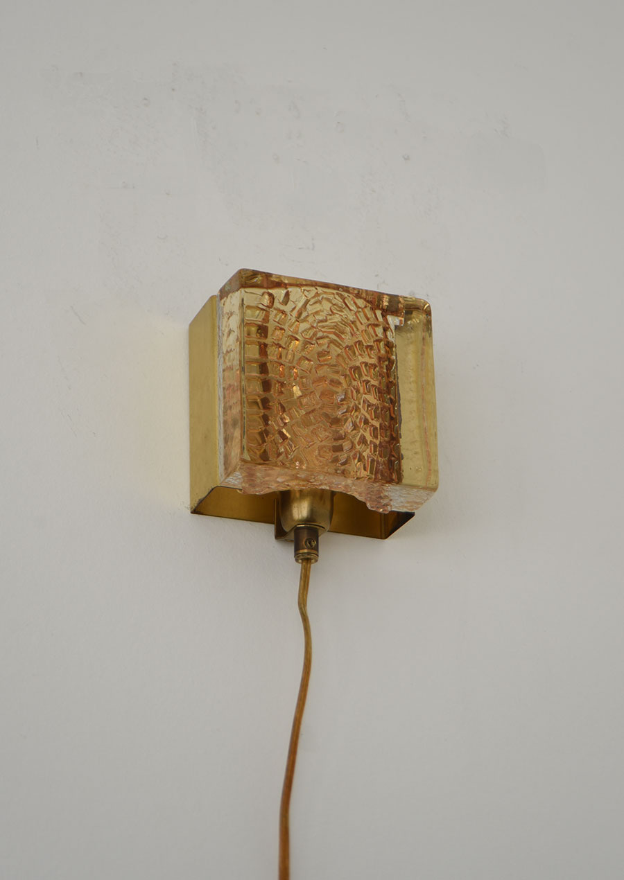 Square Glass Wall Lamp / Vitrika 1960s