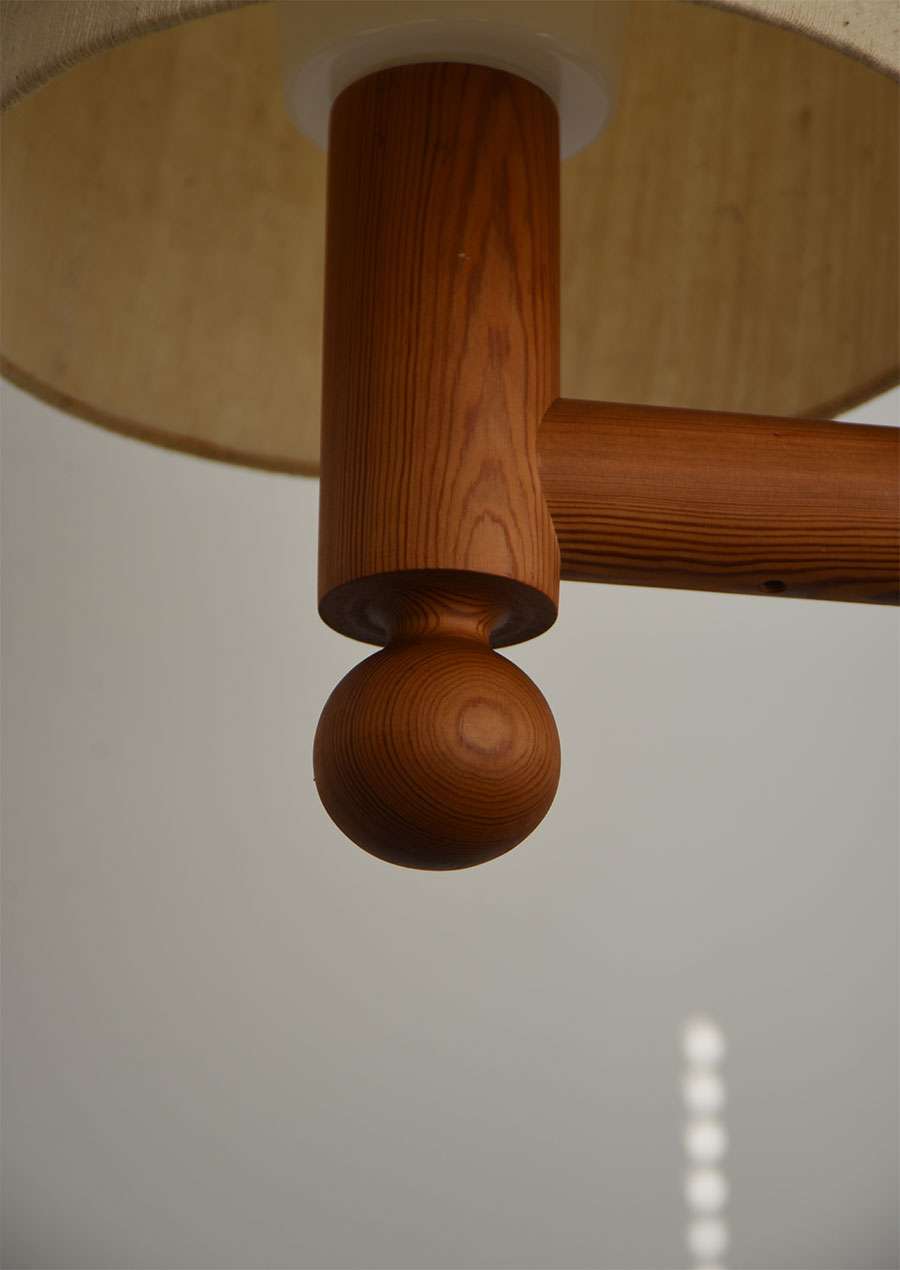 Uno Kristiansson Table Lamp in Pine 1970s / LUXUS