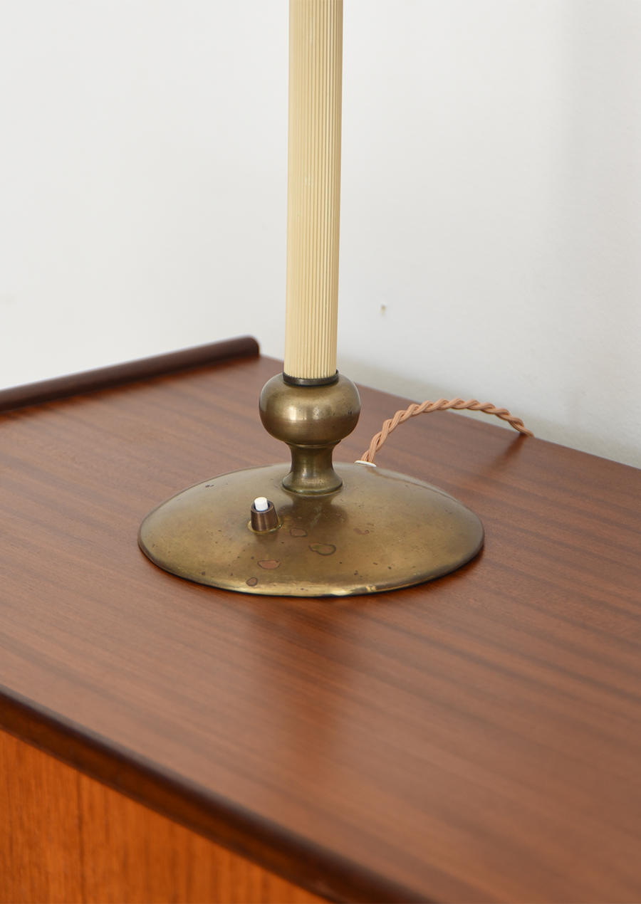 Table Lamp in Brass and Fluted Trolite / NK 1940s