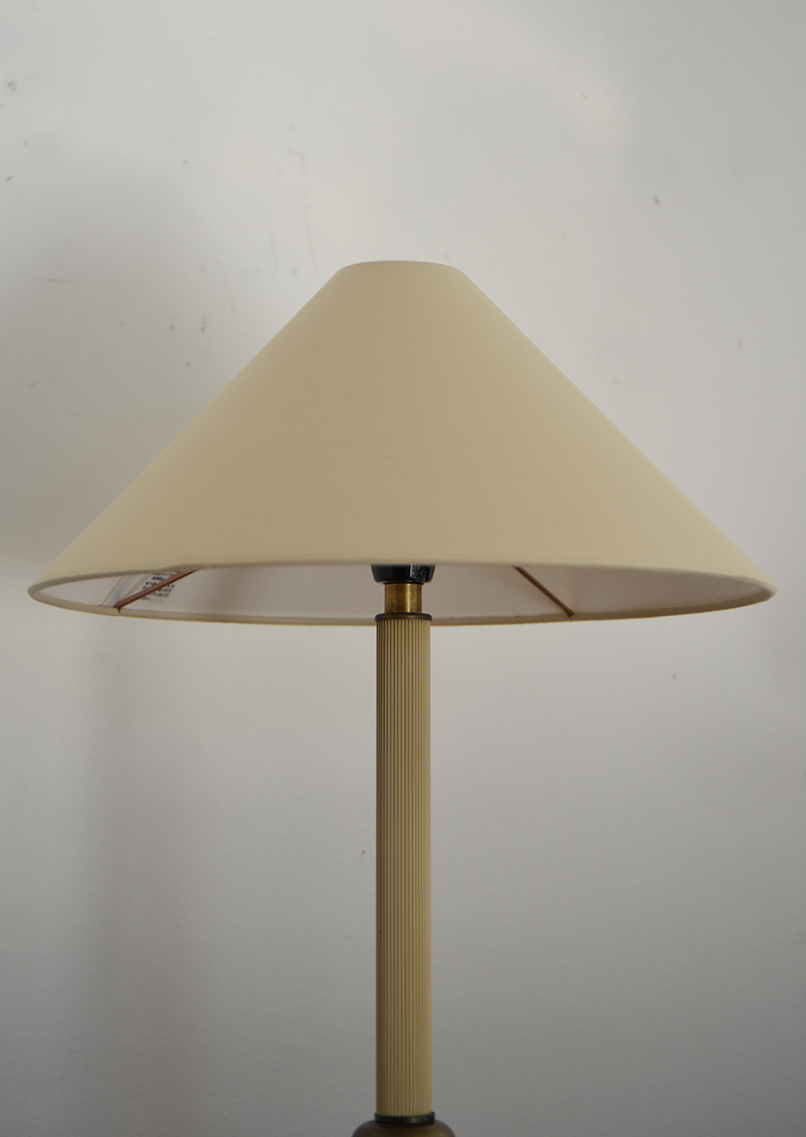 Table Lamp in Brass and Fluted Trolite / NK 1940s