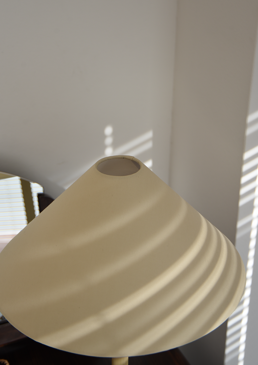 Table Lamp in Brass and Fluted Trolite / NK 1940s