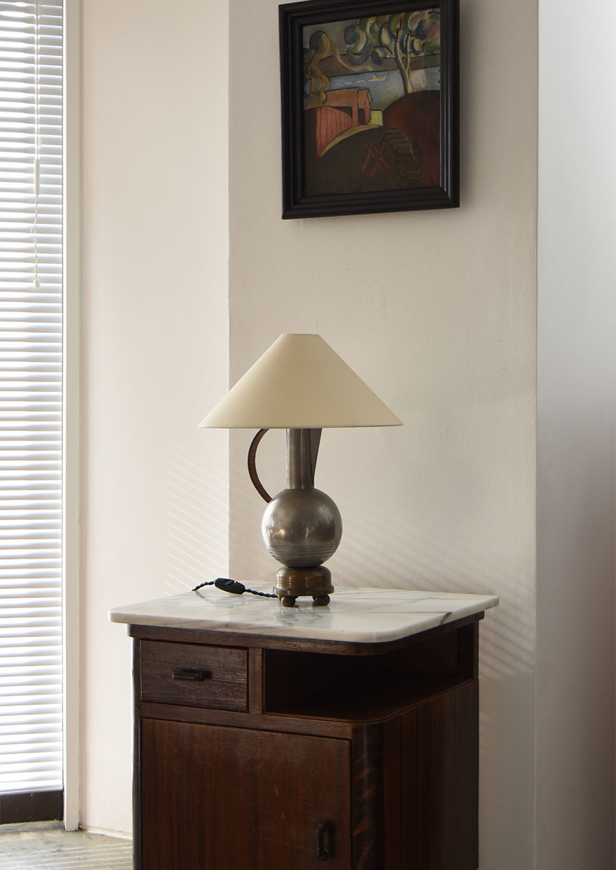 Pewter Jug Table Lamp 1930s