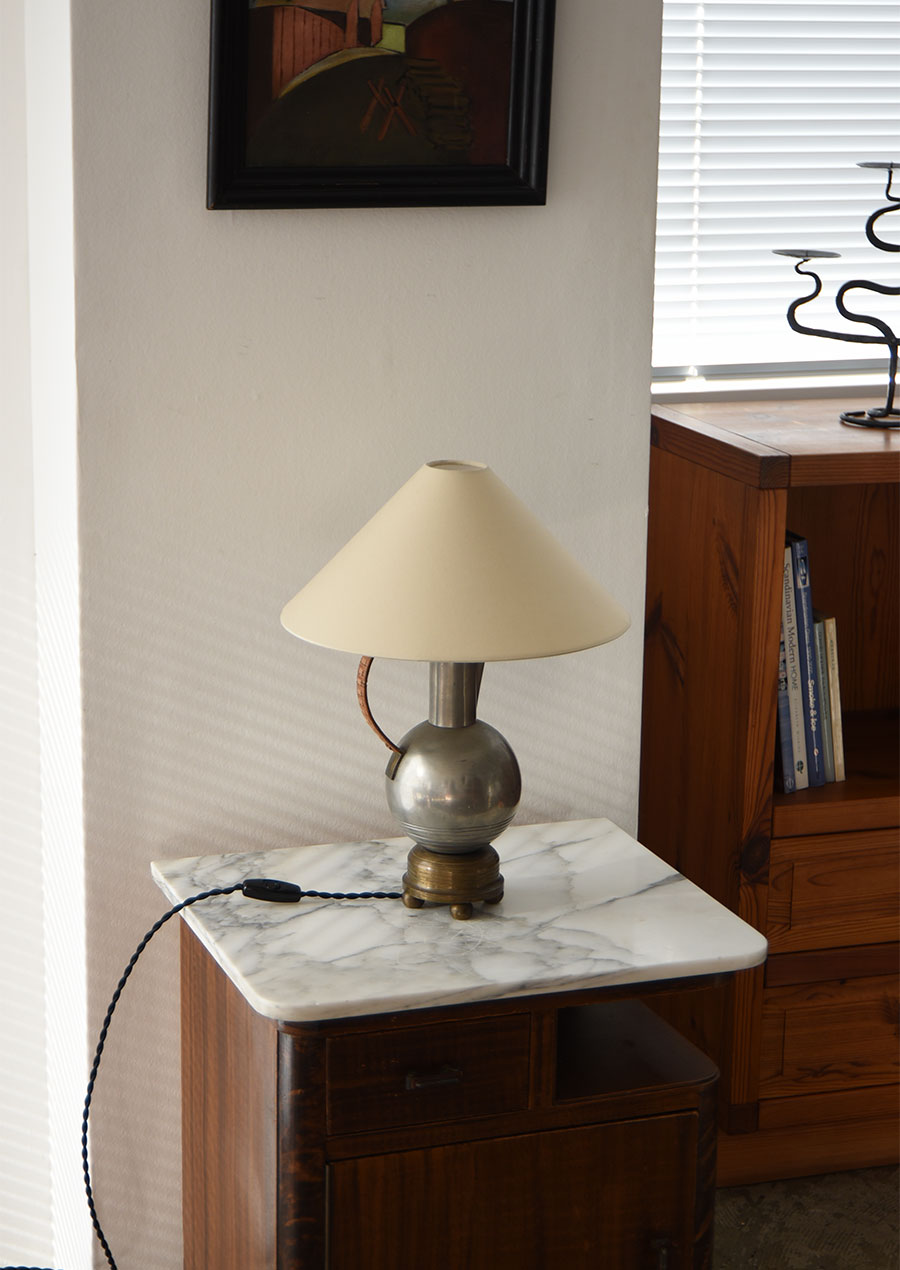 Pewter Jug Table Lamp 1930s