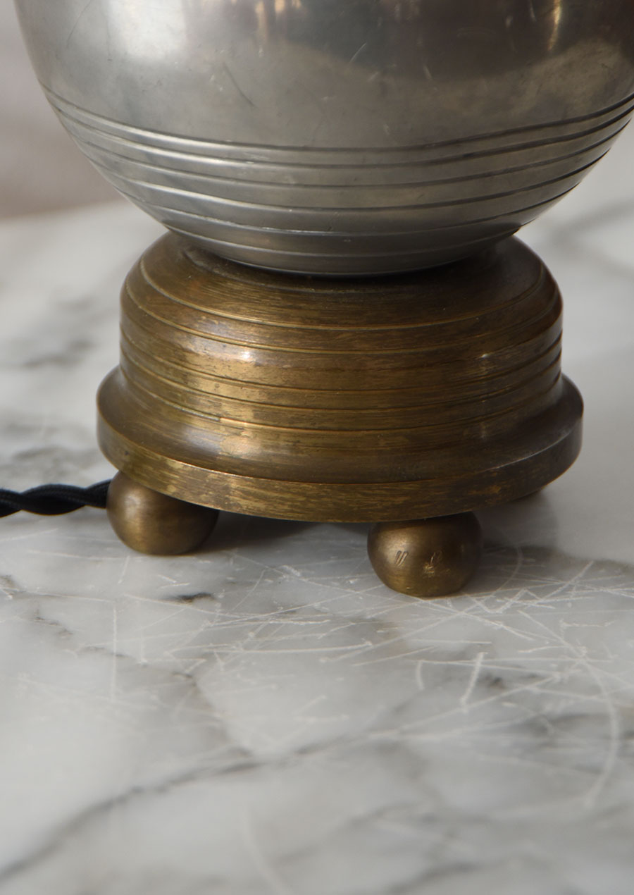 Pewter Jug Table Lamp 1930s