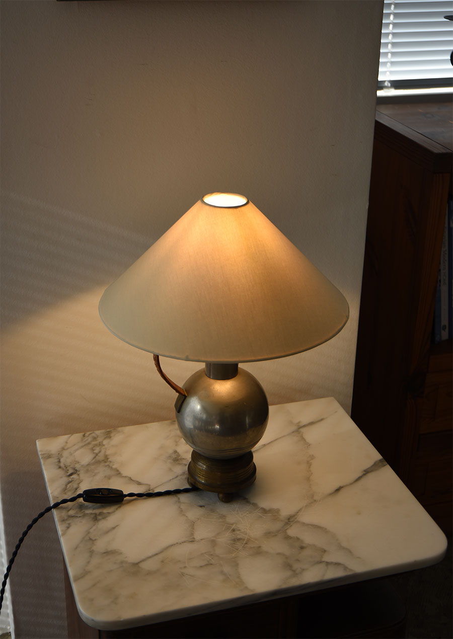 Pewter Jug Table Lamp 1930s